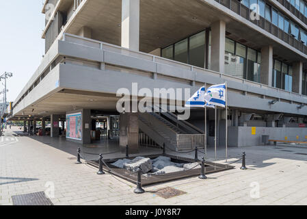 Itzhak Rabin sur la place Kikar Rabin, Tel Aviv, Israël Banque D'Images