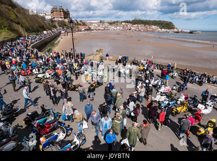 Rassemblement national de Scooter Pâques 2017 basé au Spa Scarborough Yorkshire, Royaume-Uni Banque D'Images