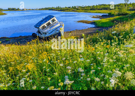 Bateau de pêche épave par Lunenburg, Nova Scotia, Canada Banque D'Images