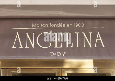 Maison de thé Angelina et café, 226 Rue de Rivoli, Paris, France Banque D'Images