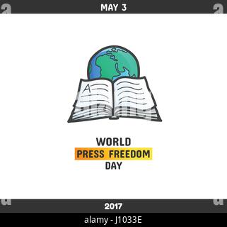 Journée mondiale de la liberté de la presse, le 3 mai Illustration de Vecteur
