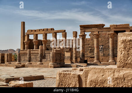 Kiosque de Nektanebos I. en temple de Philae ptolémaïque, Assouan, Egypte, Afrique du Sud Banque D'Images