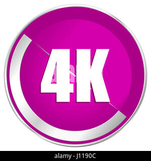 4k web design en métal argenté violet border icône internet. Banque D'Images