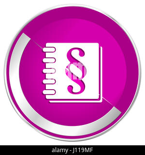 Law web design en métal argenté violet border icône internet. Banque D'Images