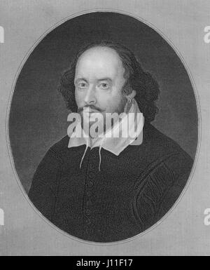 William Shakespeare (1564-1616), poète anglais, dramaturge et acteur, Portrait Banque D'Images