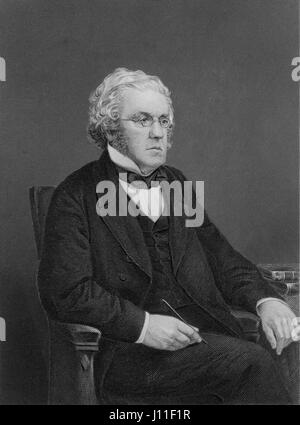 William Makepeace Thackeray (1811-63), romancière anglaise, Portrait, gravure, 1872 Banque D'Images