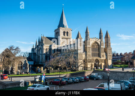 La Cathédrale de Rochester Medway Rochester Kent England Banque D'Images