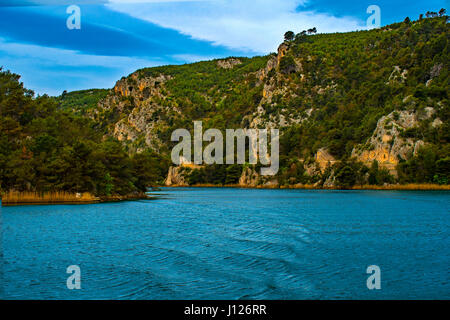 La Croatie Dalmatie Parc National de Krka - Skradin - près de paysage cascade Skradinski Buk Banque D'Images