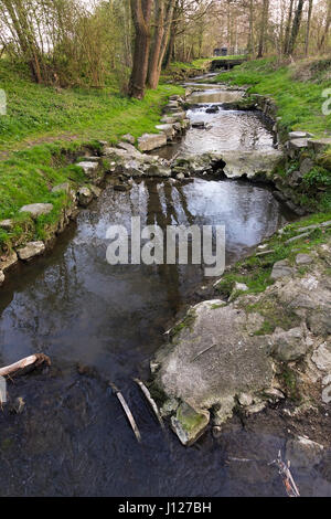 Le Molenbeek, Geleenbeek, Keutelbeek river à Sittard. Limbourg, Pays-Bas. Banque D'Images