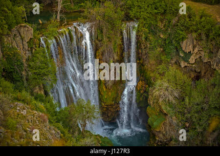 La Croatie Dalmatie Parc National de Krka - Manojlovac waterfall Banque D'Images