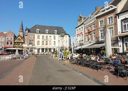 Sittard markt, terrasses, bar, bars, pas 28, centre historique de la ville, province de Limbourg, Hollande, Pays-Bas Banque D'Images