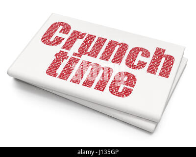 Concept d'entreprise : le manque de temps sur fond de journal vierge Banque D'Images