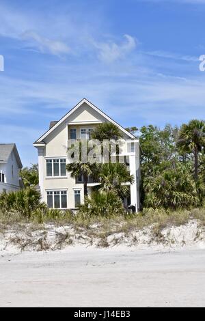 Yellow Beach house, Hilton Head Island, SC, États-Unis d'Amérique Banque D'Images