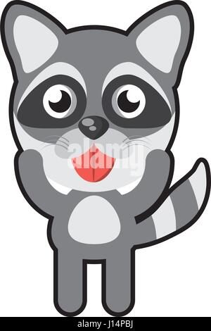 Kawaii jouet animal raton laveur vector illustration eps 10 Illustration de Vecteur