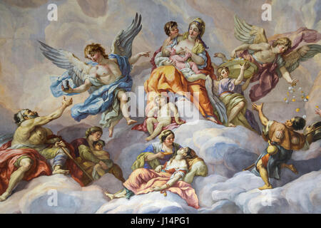 Fresque au plafond, détail, intérieur, Karlskirche, Vienne, Vienne, Autriche Banque D'Images