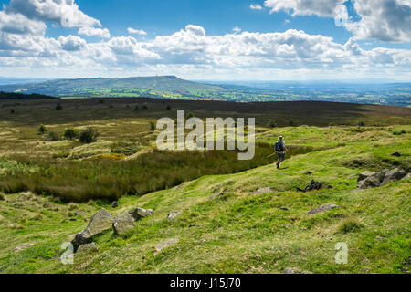 Titterstone Clee Hill du sommet du sud de Brown Clee Hill, Shropshire, England, UK. Banque D'Images