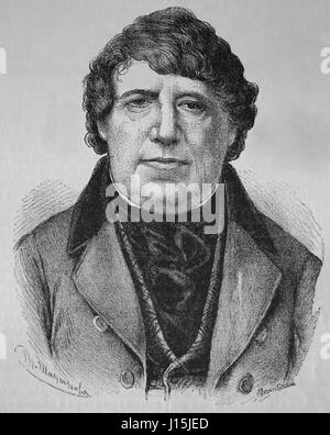 Daniel O'Connell (1776-1847). Le libérateur. Leader politique irlandais. La gravure, Nuestro Siglo, 1883. Banque D'Images