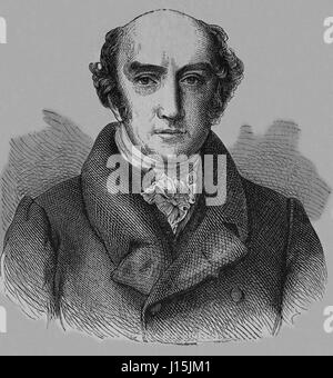 George Canning (1770-1827). Homme d'État britannique et homme politique conservateur. La gravure, Nuestro Siglo,1883. Banque D'Images