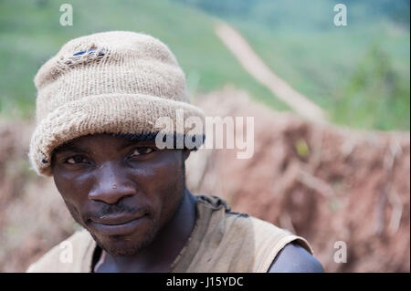 Une mine d'or artisanale Iga Barrière, près de la région de l'Ituri, République démocratique du Congo Banque D'Images