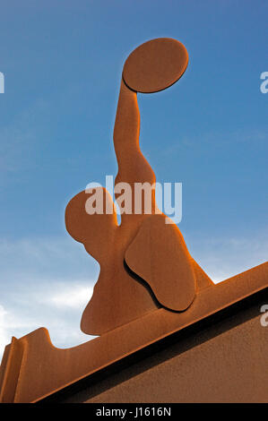 Alfredo lanz 'hommage à la sculpture de natation, Placa del mar, Barcelone Banque D'Images