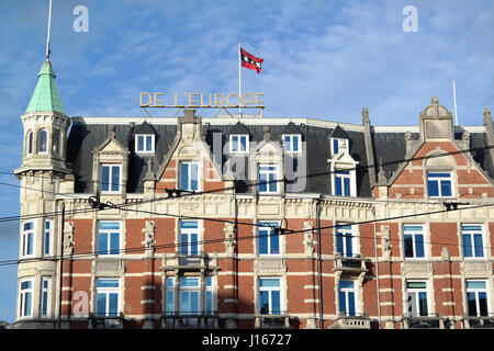 Hotel De L'Europe, l'Amstel, Amsterdam, Hollande du Nord, Pays-Bas, Europe Banque D'Images