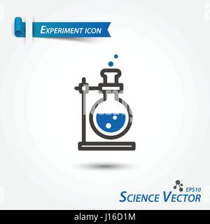 Expérience de l'icône . Vecteur scientifique . Illustration de Vecteur