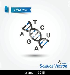 L'icône d'ADN ( acide désoxyribonucléique ) . Vecteur scientifique . Illustration de Vecteur