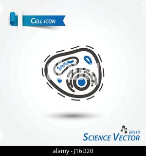 L'icône ( ) cellulaire des bactéries. Vecteur scientifique . Illustration de Vecteur