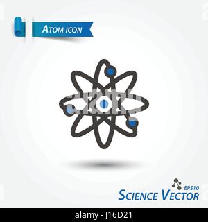 L'icône de l'atome . Vecteur scientifique . Illustration de Vecteur