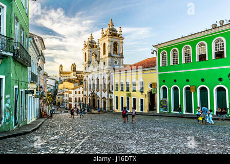 Dans l'ancien quartier de Pelourinho, le centre historique de Salvador, Bahia, Brésil Banque D'Images