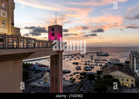 Elevador Lacerda dans Cidade Alta, Salvador, Bahia, Brésil Banque D'Images