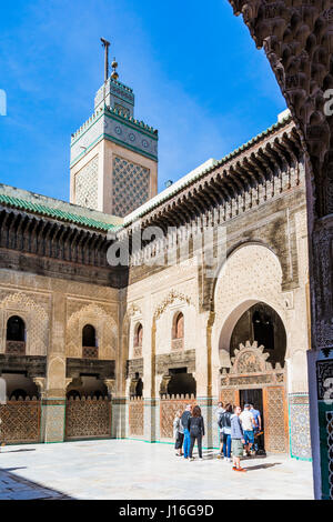 Madrasa Bou Inania. Fes, Maroc, Afrique du Nord Banque D'Images