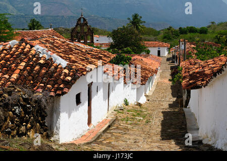 La Colombie, Santander, vue sur le village colonial de Guane, près de Barichara city Banque D'Images