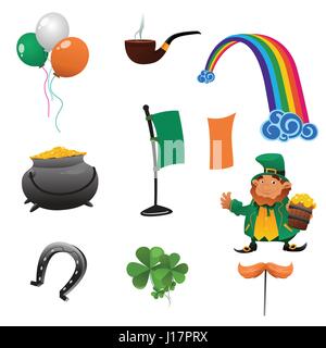 Un vecteur illustration de Saint Patrick day icon sets Illustration de Vecteur