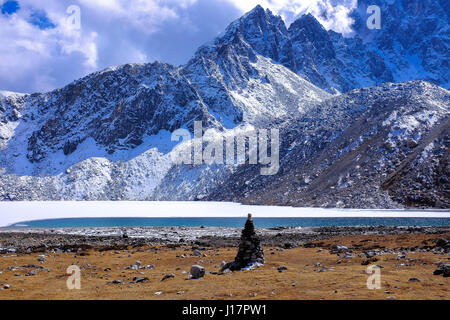 À partir d'une randonnée dans la région de l'Everest à lukla, Gokyo Gokyo Ri et le Mt Everest camp de base Banque D'Images