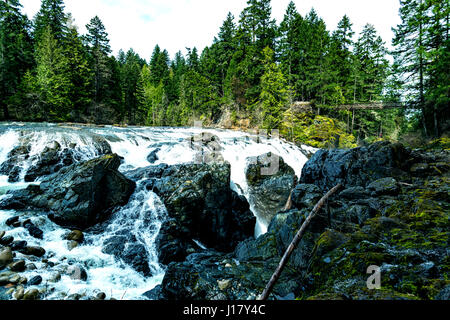 Belle English man River upper falls au printemps Banque D'Images