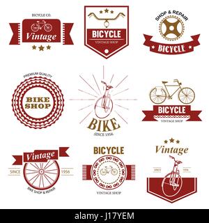 Un vecteur illustration de magasin de bicyclettes et de réparation logo Illustration de Vecteur