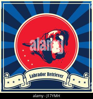 Un vecteur illustration de Labrador Retriever Dog Poster Illustration de Vecteur