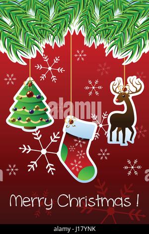 Un vecteur illustration de Joyeux Noël Carte de souhaits Illustration de Vecteur