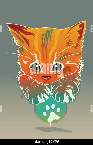 Un vecteur illustration de l'affiche de l'Animal Chat Illustration de Vecteur