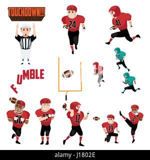 Un vecteur illustration de Football Américain Icônes Cliparts Design Elements Illustration de Vecteur