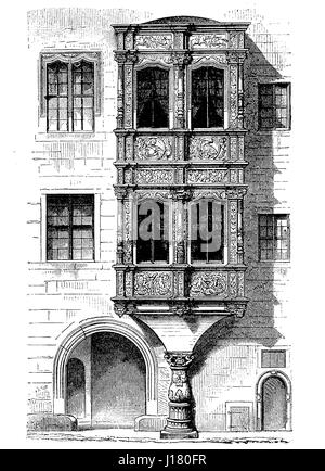 Détail architectural de Torgau Hartenfels château, construit au XVI siècle dans le style Renaissance Banque D'Images