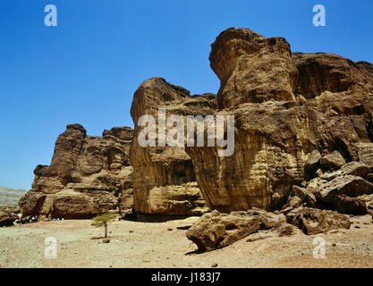 Les piliers du roi Salomon dans Timna Park au nord d'Eilat. Isreal. Moyen Orient Banque D'Images