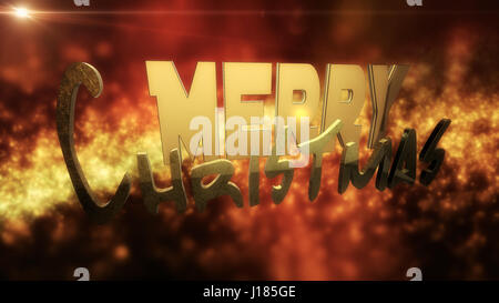 Illustration 3D Joyeux Noël Texte Design Banque D'Images