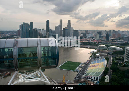 Singapore Flyer, vues de iniside ferries plus grande roue du monde Banque D'Images