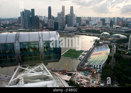 Singapore Flyer, vues de iniside ferries plus grande roue du monde Banque D'Images