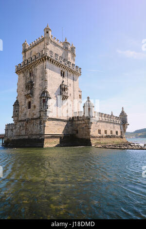 Vue depuis la tour de Belén. Célèbre monument de Lisbonne, Portugal Banque D'Images