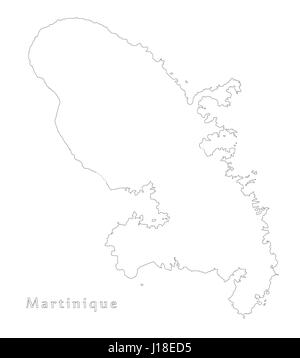 Martinique carte illustration silhouette contour Illustration de Vecteur