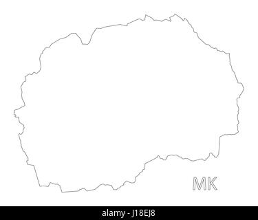 Macédoine carte illustration silhouette contour Illustration de Vecteur