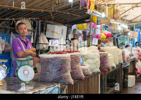 Pak Khlong Talat marché de fruits et légumes, Bangkok, Thaïlande Banque D'Images